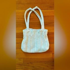 Vintage White Colored Crocheted Purse